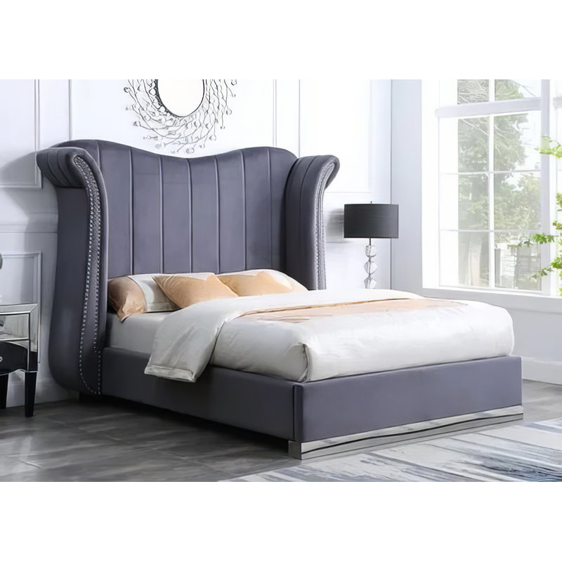Sollows Platform  Bed , Queen, Gray