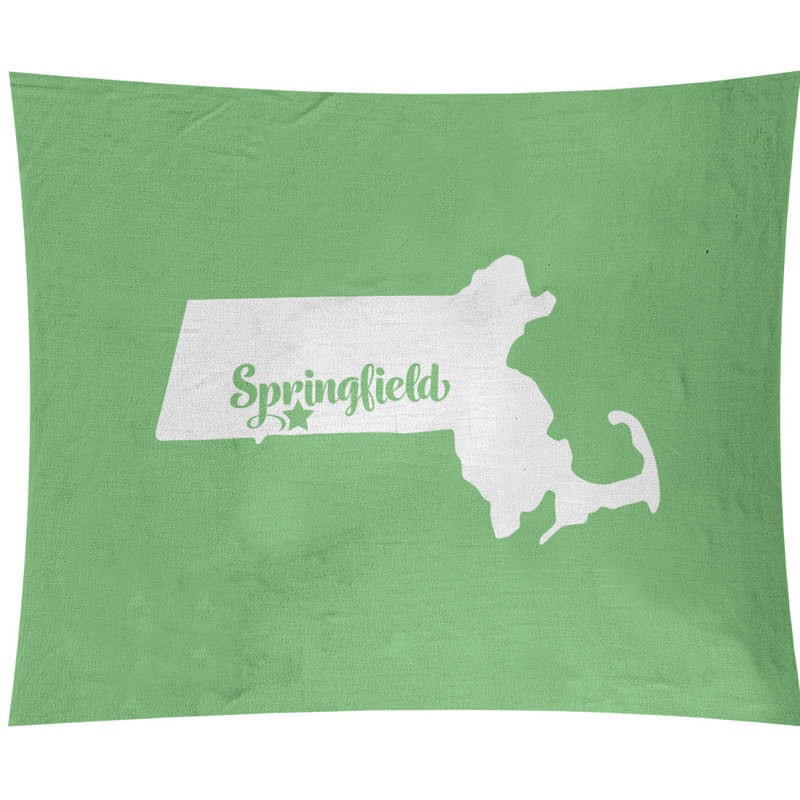 Tapisserie murale Springfield Massachusetts, H 27,5 po x l 37,5 po, Vert
