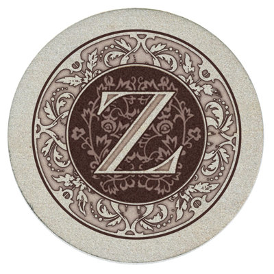 Monogram Letter 4-Pack Natural Sandstone Coasters