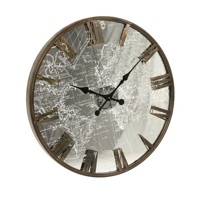 Très grande horloge murale à miroir 23,5 po