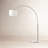 Mason 81" Modern Adjustable LED Arc Floor Lamp with Silver Finish, Fabric Drum Shade, and Weighted Marble Base, Bulb Included-62954051