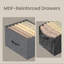 Chest Of Drawers, 8 Fabric Drawers Storage Unit, Steel, MDF, Non-Woven Fabric-1718319614