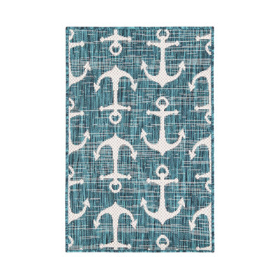 Glidden Rectangle Geometric Polypropylene Plastic Rug