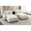 Beige 111 po avec deux repose-pieds amovibles, conception à double coussin, hublots, porte-gobelets, grand rangement caché et 4 coussins, canapé modulaire en chenille beige, coussin équipé, revêtement-416737078