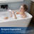 Tidal 59" Back to Wall Acrylic Bathtub Deep Soaking Tub with Overflow