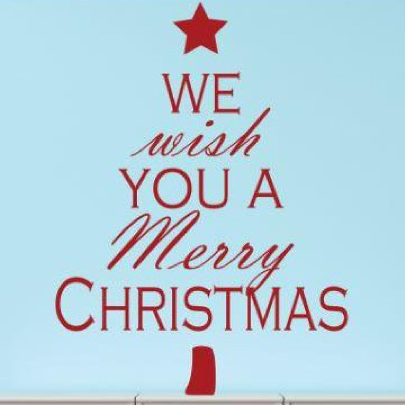 Décalcomanie murale joyeux de noël, Rouge, H 10 po x l 20 po x P 0,16 po