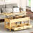 Lift Top Coffee Table, 3-in-1 Multifunctional Coffee Table with Drawers and Hidden Compartments