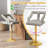 Analis Swivel Upholstered Adjustable Height Counter Stool with Metal Frame-446082680