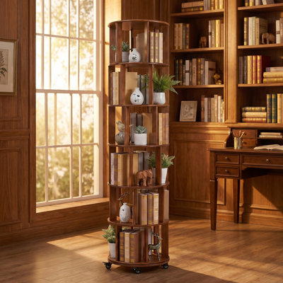 6 Tier Rotating Bookshelf