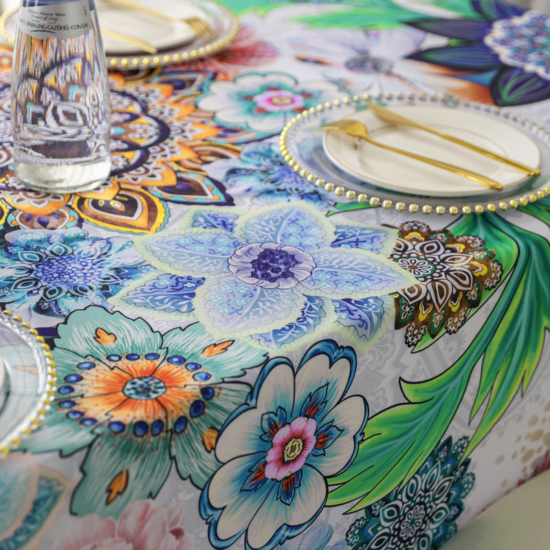 Nappe Dakota Fields, conception originale, dessin à la main, impression sur toile, nappe de microfibre décorative résistante à l'eau et imperméable 8