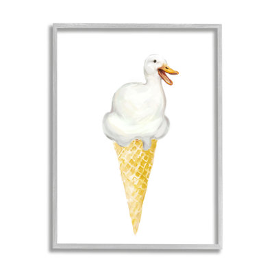 Az-073-Framed " Duck Ice Cream Cone " by Ziwei Li