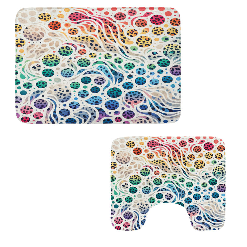  Tapis de salle de bain imprimé léopard 2 pièces