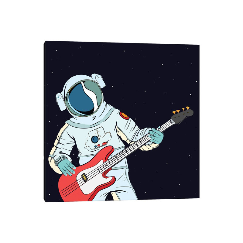 Guitarist Astronaut by Mirano - Wrapped Canvas Painting, 30.48 cm H x 30.48 cm W