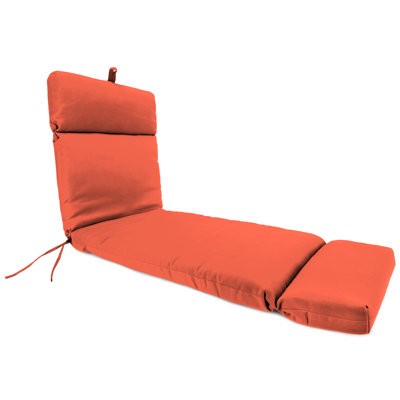Sunbrella 72" x 22" Outdoor Chaise Lounge Cushion with Ties and Loop