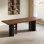 French vintage rectangular solid wood dining table