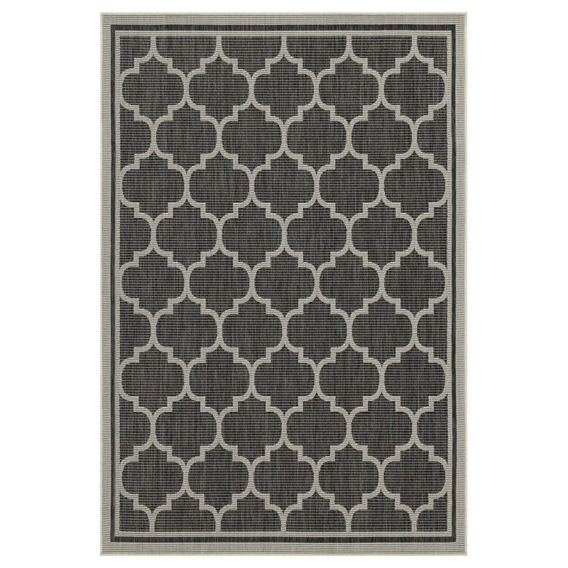 Sunshine GC_HAR2005 Anthracite 5 Ft. 3 In. X 7 Ft. 3 In. Indoor/Outdoor Area Rug