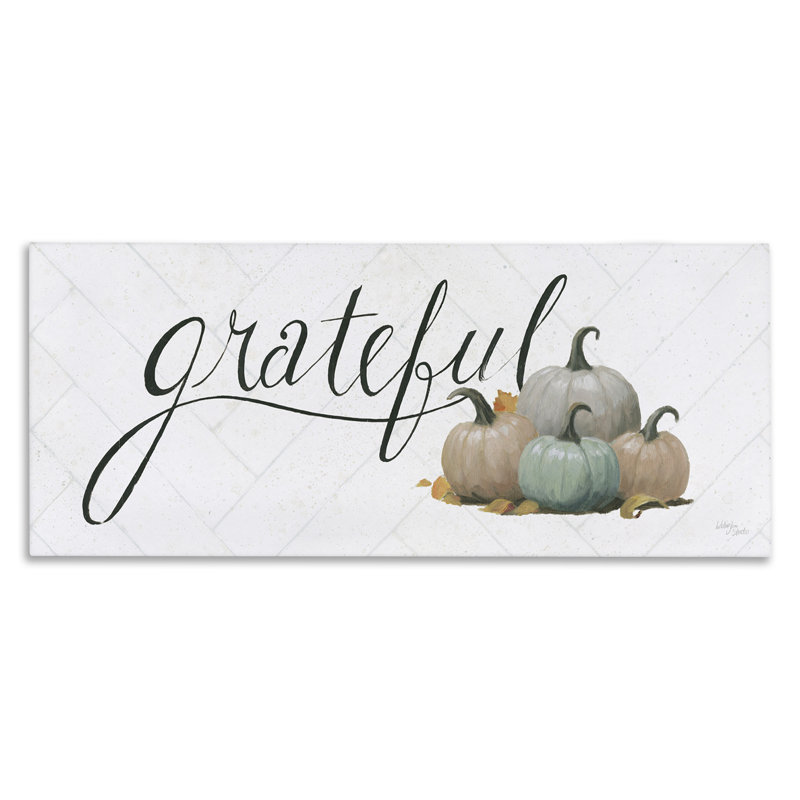 «Grateful with Pumpkins», art mural sur toile par Wellington Studio, H 10 po x l 24 po