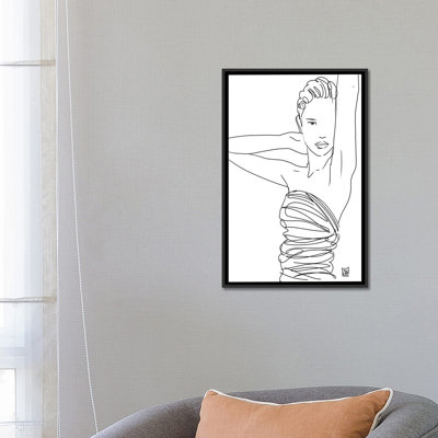 "line art lady" , impression sur toile tendue