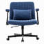 Chaise de bureau moderne en lin bleu avec accoudoirs croisés - Détails du produit