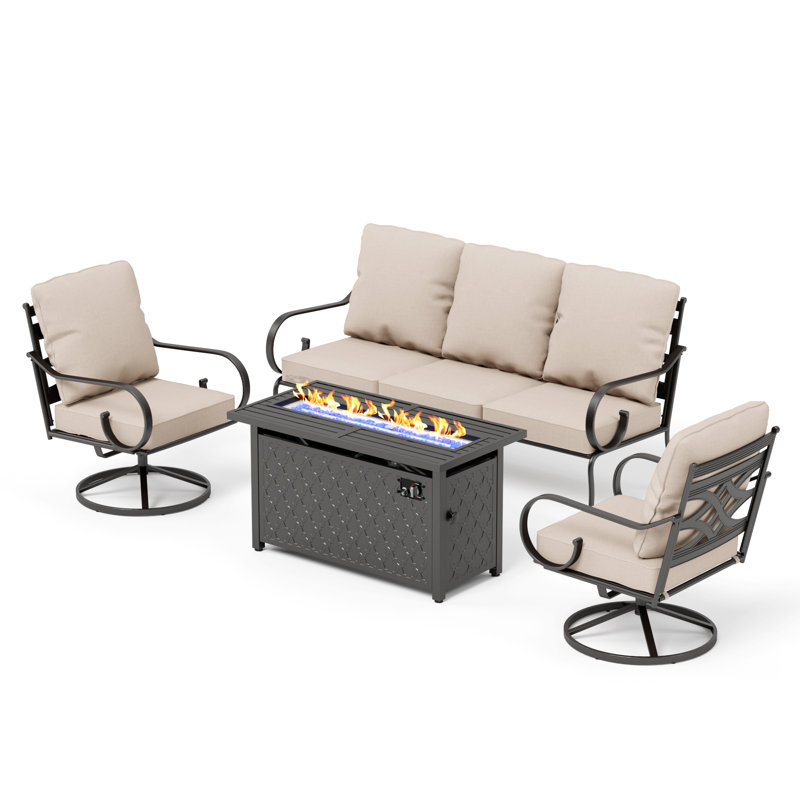 Carli 5 - Person Patio Conversation Set with Cushions