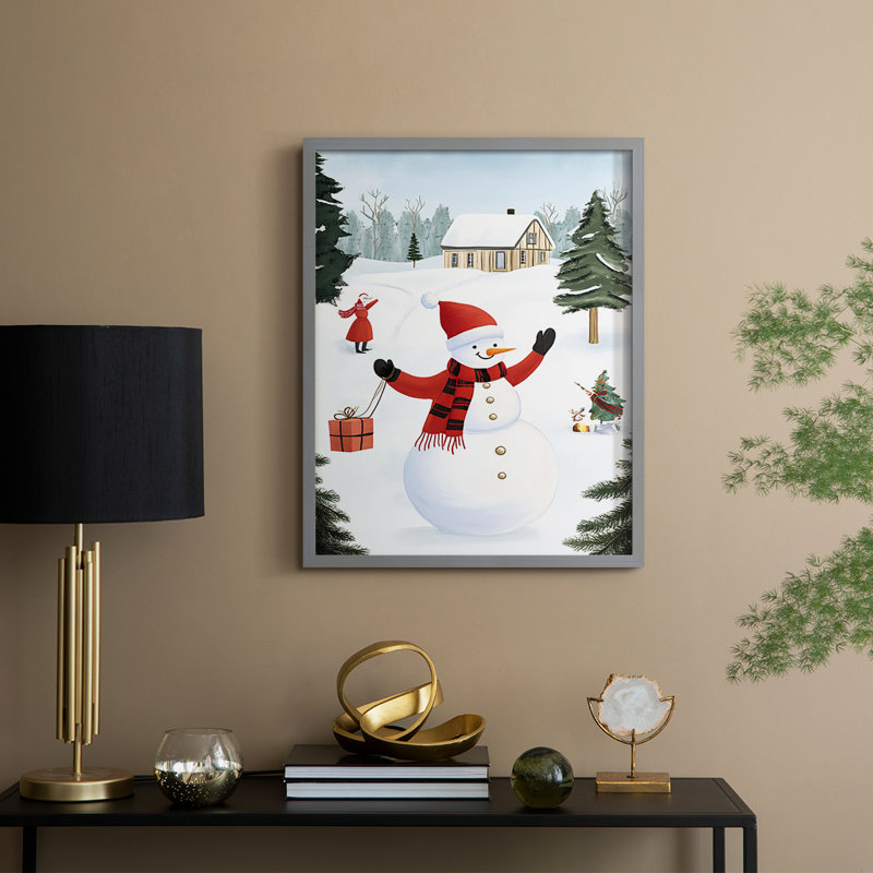 «Christmas Holiday Art CCXLVII», reproduction d'art encadrée - bois massif, Gris, H 11 po x l 9 po