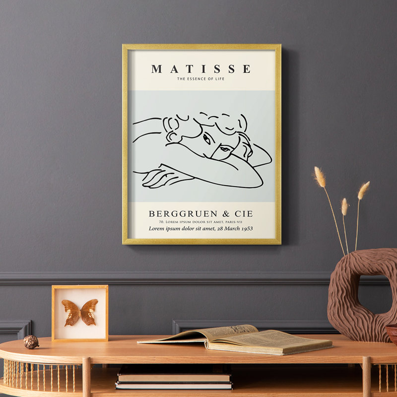 Matisse L, reproduction encadrée - bois massif, H 14 po x l 11 po