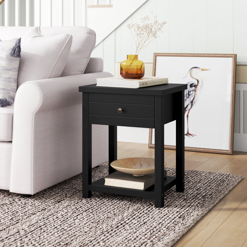 Table de bout avec rangement Helene, Noir