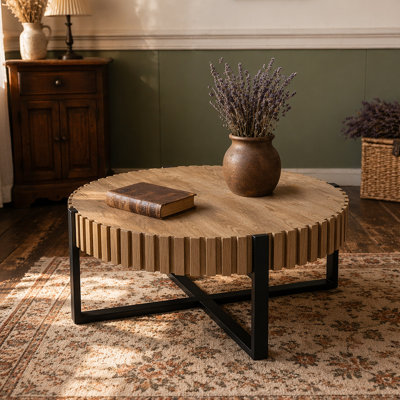 Table basse ronde, table basse cylindrique Handcraft