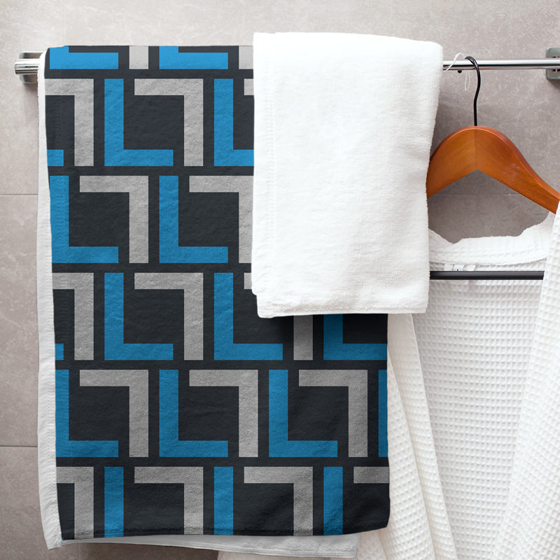 Serviette de bain, Black/Carolina Blue/Silver