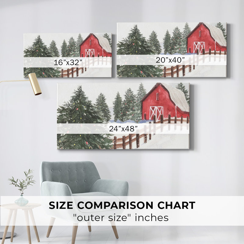Collection Winter Cardinal D, H 12 po x l 24 po x P 1,5 po