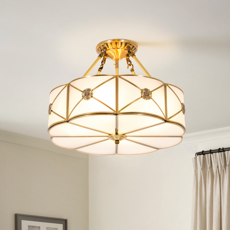 Lustre moderne pour salle d'étude et balcon, luminaire suspendu robuste, 15" H x 17.3" W x 17.3" D