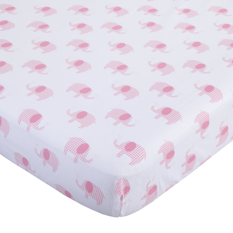 Drap housse de lit 100% coton éléphants