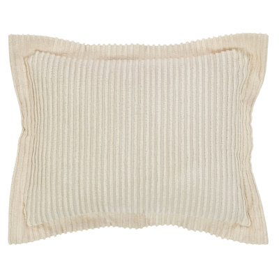 Jullian 100% Cotton Tufted Pillow Sham, Modern Stripe Design, Soft Breathable Decorative Cover, OEKO-TEX Certified, Machine Washable, Standard (21" x 27"), Ivory, All-Season