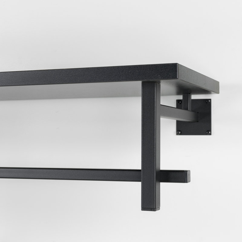 Metal Wall Wall Mounted Coat Rack, Black