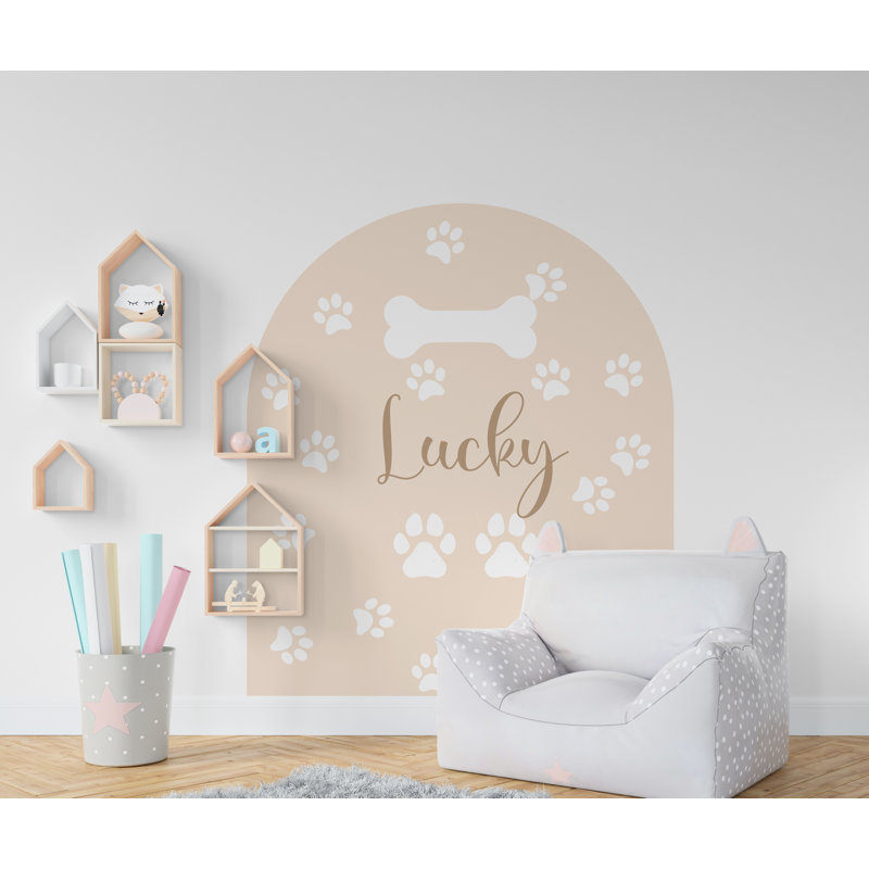 Adhésif décoratif personnalisé avec nom de chien arche, autocollant mural Boho, H 57 po x l 50 po, Oui