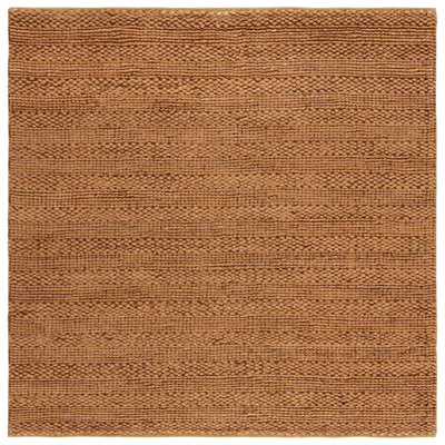 Eco-Smart Natural Fiber Hand Woven Jute/Cotton Striped Rug in Gold