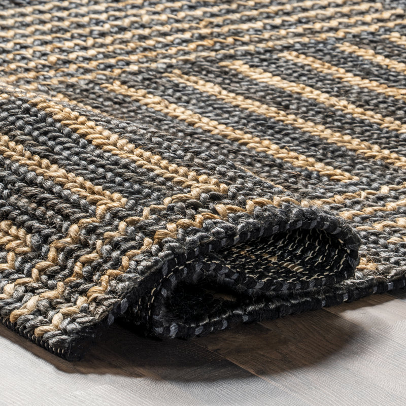  Tapis en jute tissé à la main Grassland, Tapis de couloir 2 pi x 8 pi