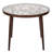 Rabia Side Table with Glass Top Flower Pattern Design and Aluminum Base-1603131474