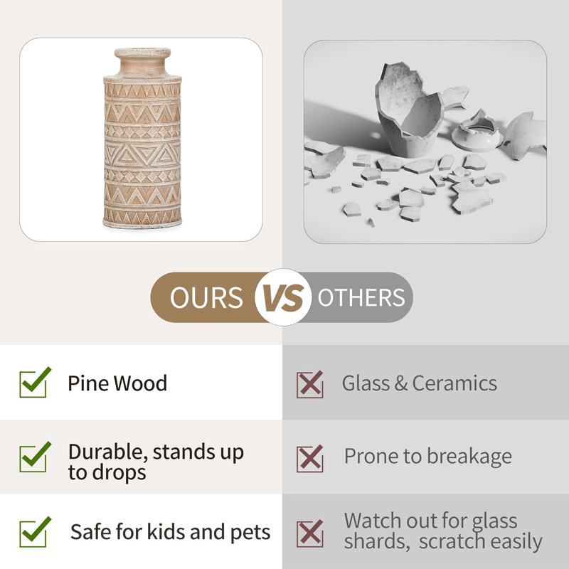 Vase en bois Boho