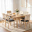 Chaises de salle à manger rembourrées Amando French Country, chaises en bois Boho avec dossier tissé et siège en lin, structure en bois massif-2100773212-2100773215