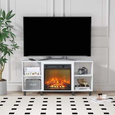 46.5" Fireplace TV Stand with 17.6" Electric Fireplace, Fits TVs up to 55"