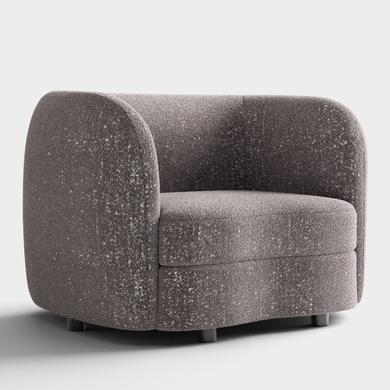 Celal Upholstered Barrel Chair, Charcoal Gray 100% Polyester
