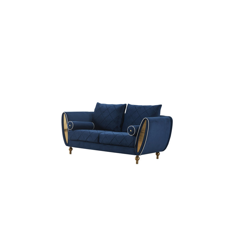 Sipario Vita Velvet Loveseat, Blue