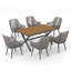 Ensemble repas d'extérieur rectangulaire avec coussins 6 personnes Sikata-105846079