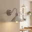 Shaliqua Industrial Armed Wall Sconce — Vintage Industrial Cone Shade, E27 Compatible.-289294875