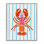 «Bright Boho Lobster on Stripes», estampe numérique, design par Indira Prieto | IndySign