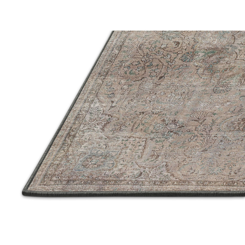 Tapis rouge/beige/noir traditionnel Germanos, Rectangle 5 pi x 7 pi