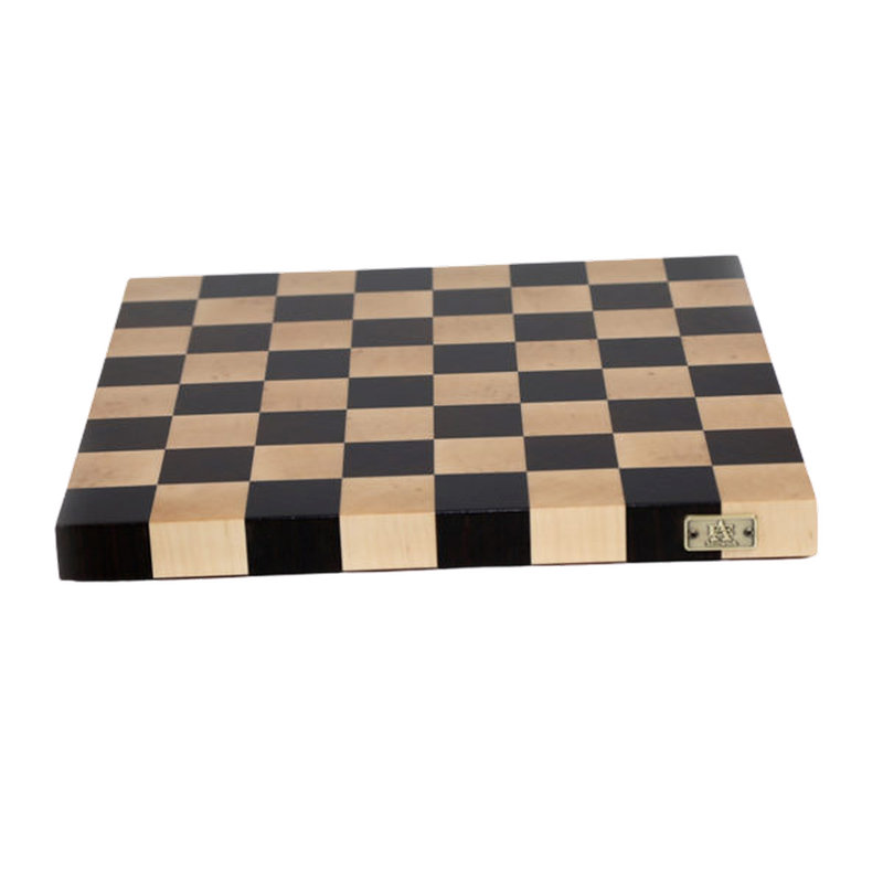 Handmade Black/Beige Chess Board Game, 21" L x 21" W x 2.5" H