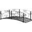 Pont en arche en métal pour l'allée de jardin - noir, avec motif charmant et caractéristiques robustes
