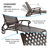 Outdoor Aluminum Cast Reclining Lounge Chair with 3-Position Backrest, Brown